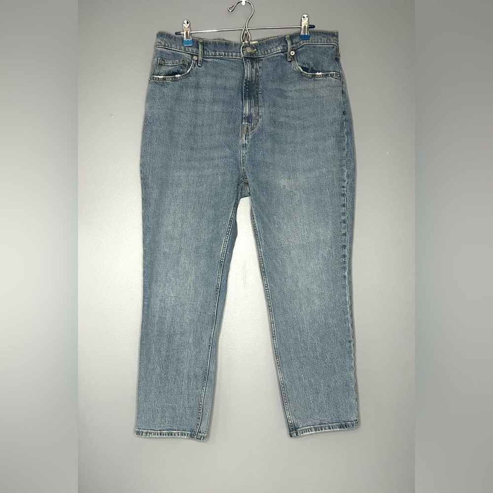 Everlane Straight Leg Jeans in Light Blue Denim